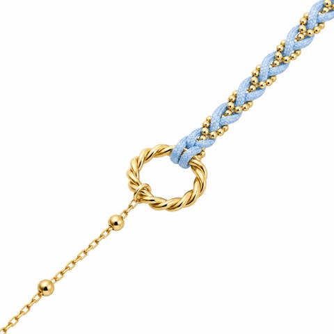 Handmade Rope Braided Sterling Silver Beaded Chain Bracelet
