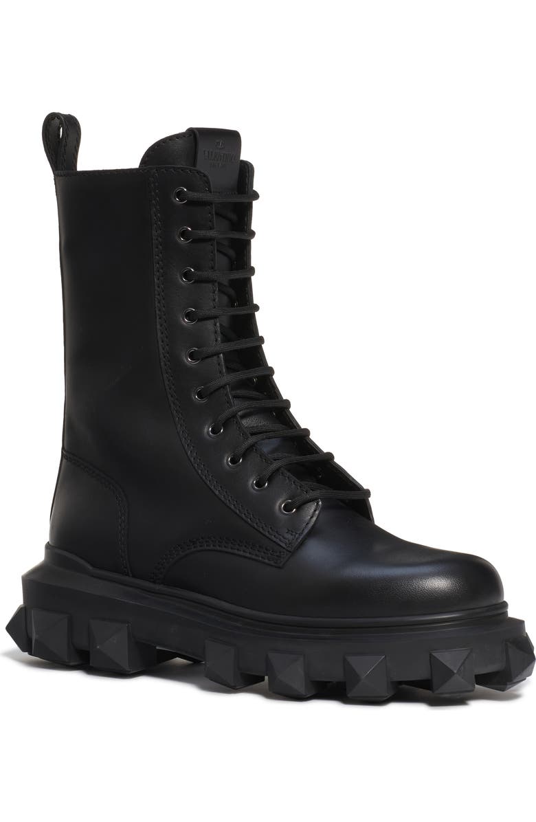 Valentino Garavani Trackstud Combat Boot, Main, color,