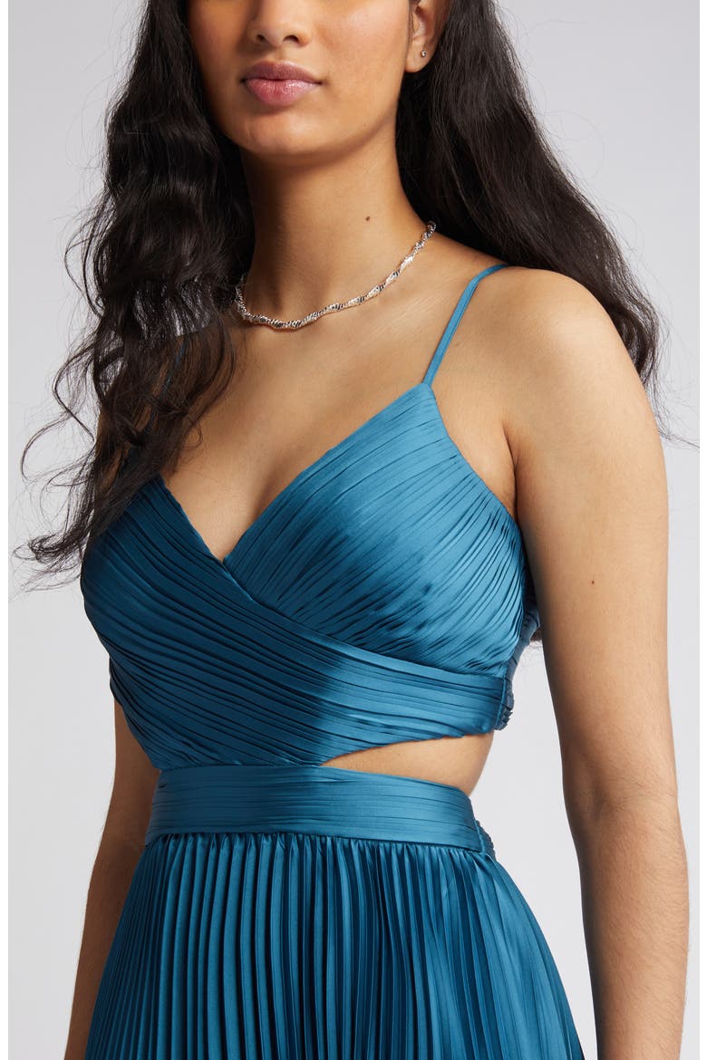 Got the Glam Pleated Gown, Alternate, color, TEAL