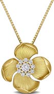 Julianna B. Lab-Grown Diamond Flower Necklace Yellow Plated