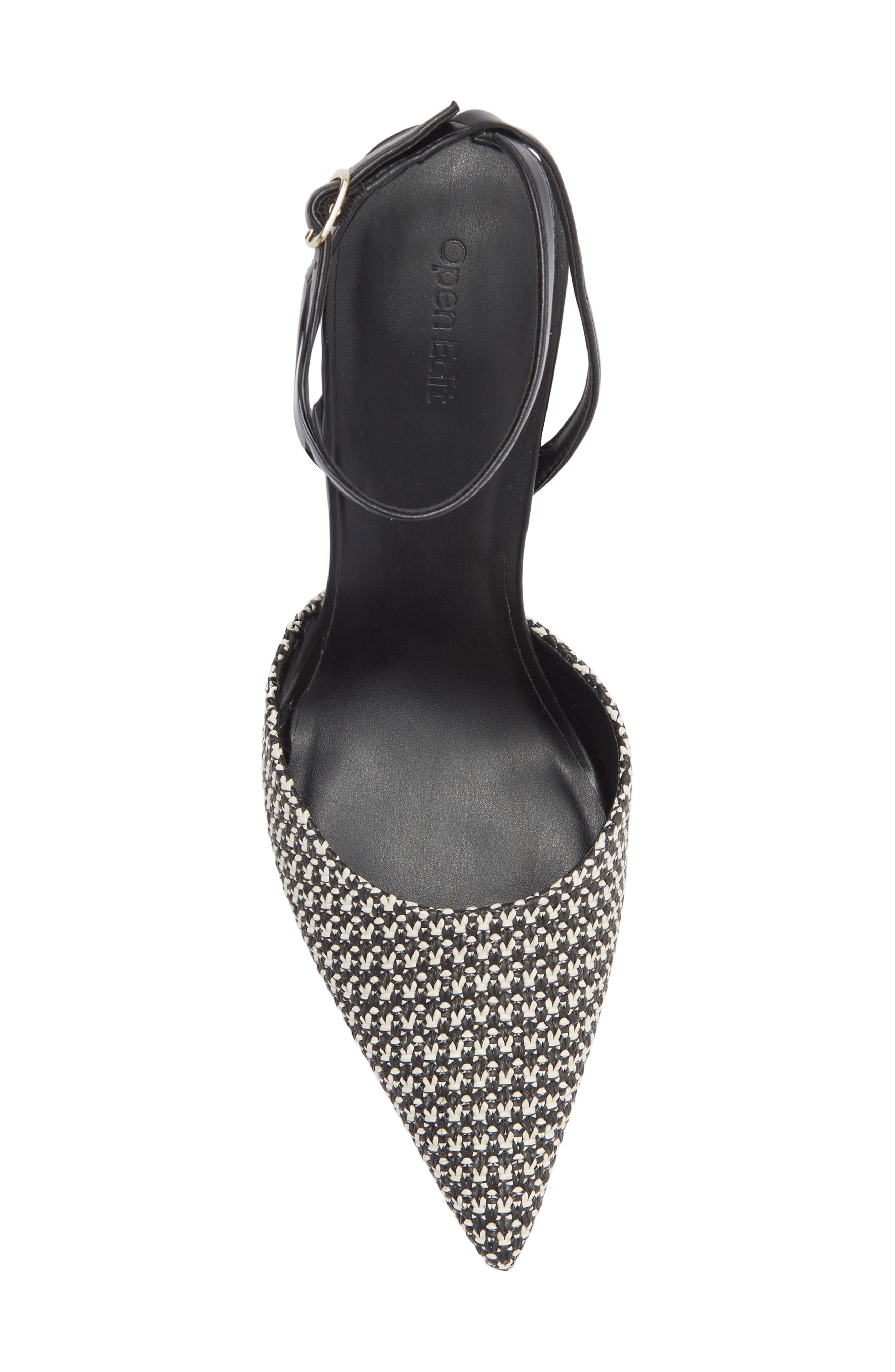 Neesha Ankle Strap Pump, Alternate, color, BLACK - WHITE