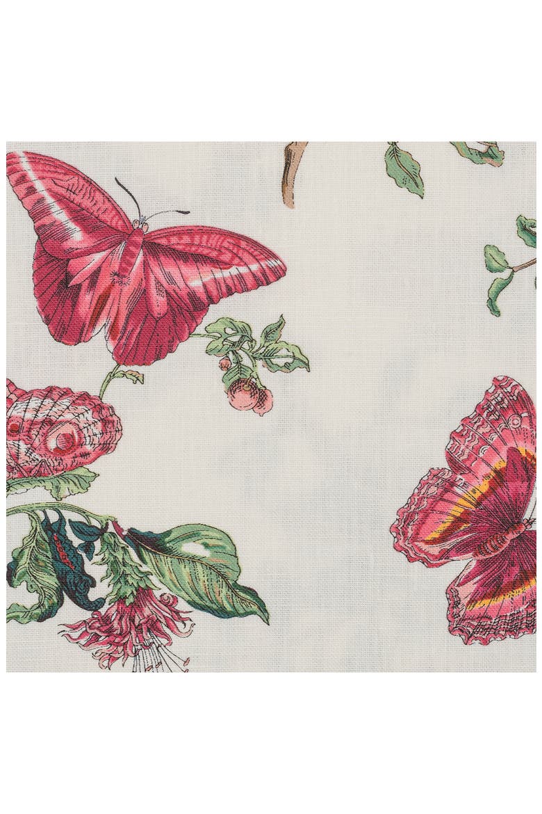Baudin Butterfly Set of 4 Linen Cocktail Napkins, Alternate, color, RUBY