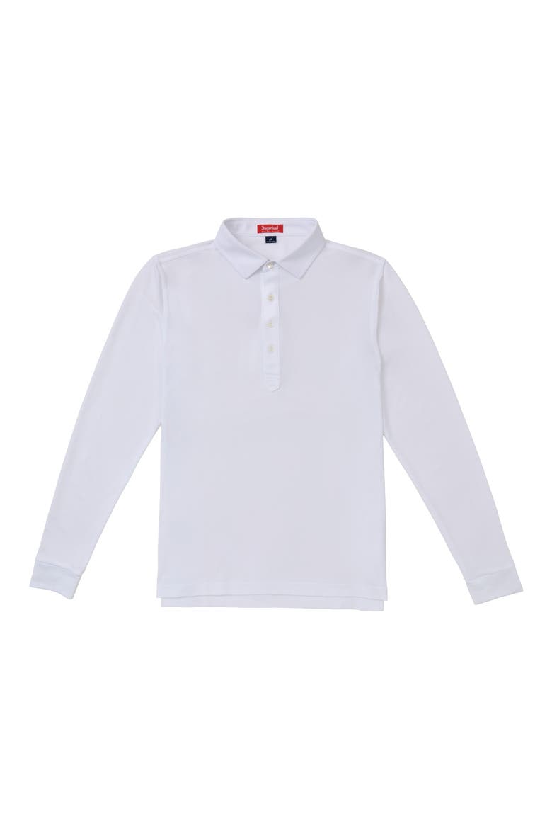 Solid Long Sleeve Piqué Performance Golf Polo, Main, color, WHITE