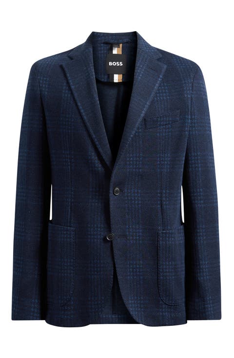 Hanry Slim Fit Plaid Cotton Blend Flannel Sport Coat