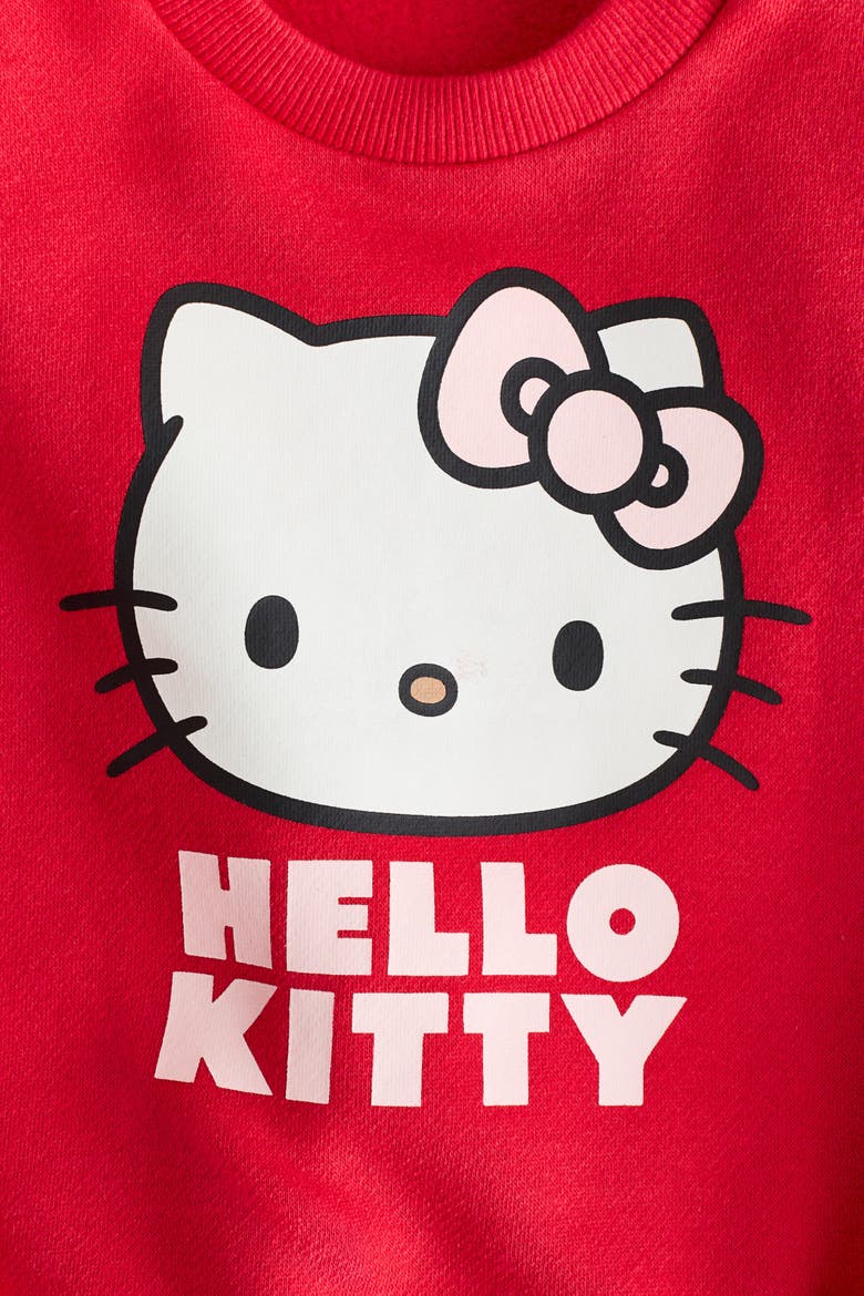 Printed Sweatshirt, Alternate, color, Red/Hello Kitty