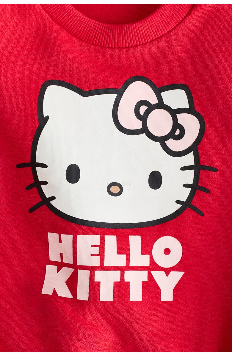H&M Printed Sweatshirt, Alternate, color, Red/Hello Kitty