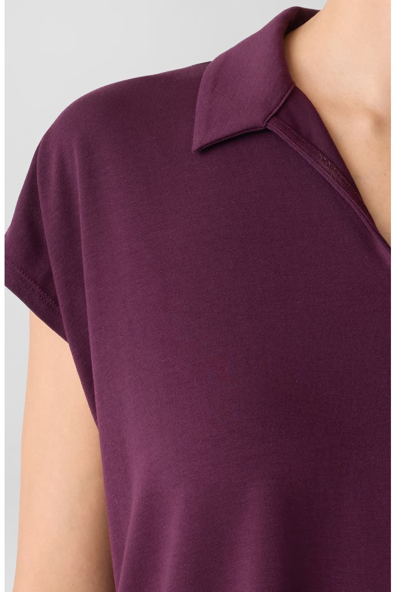 Boxy Johnny Collar Jersey Top, Alternate, color, BLACKBERRY