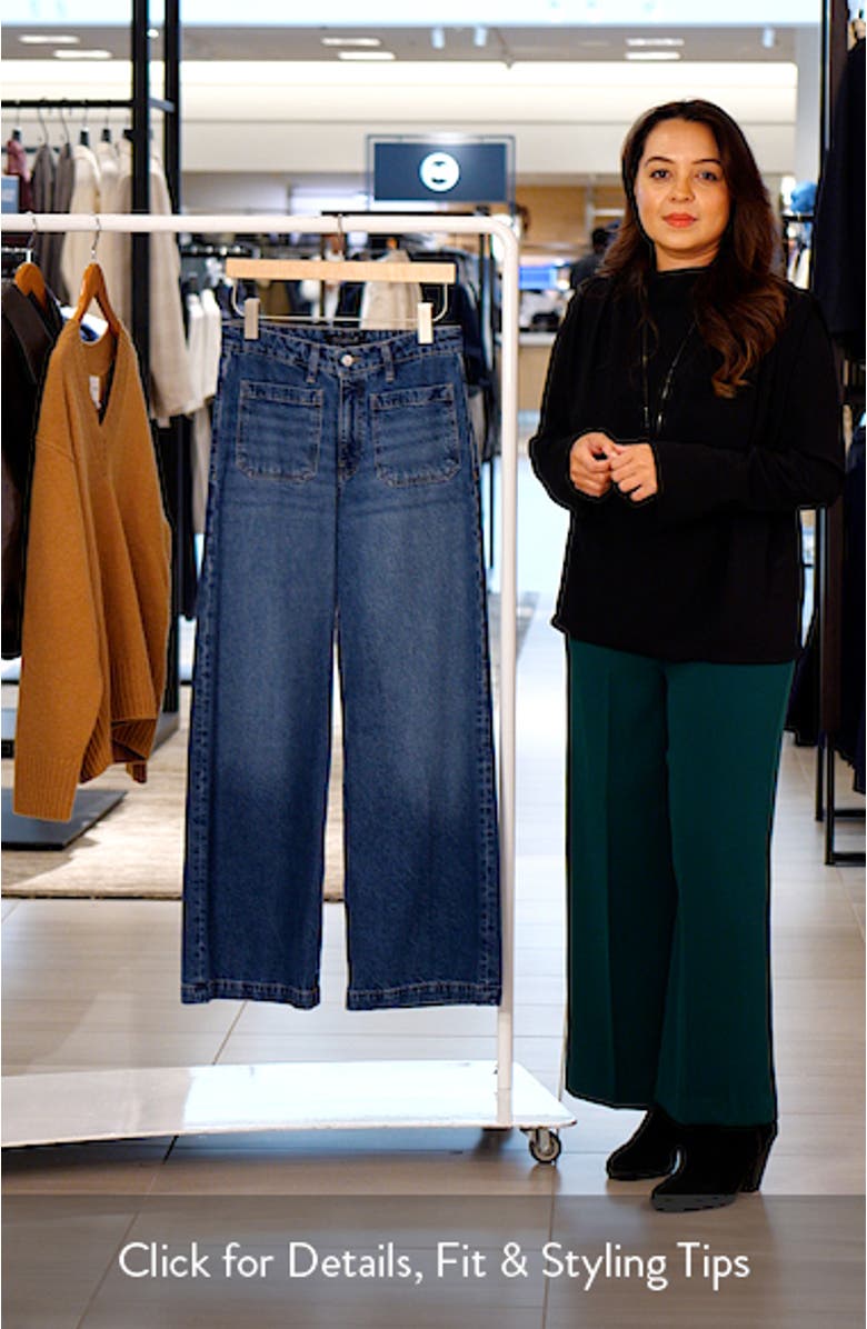 Christine Patch Pocket Wide Leg Jeans, sales video thumbnail