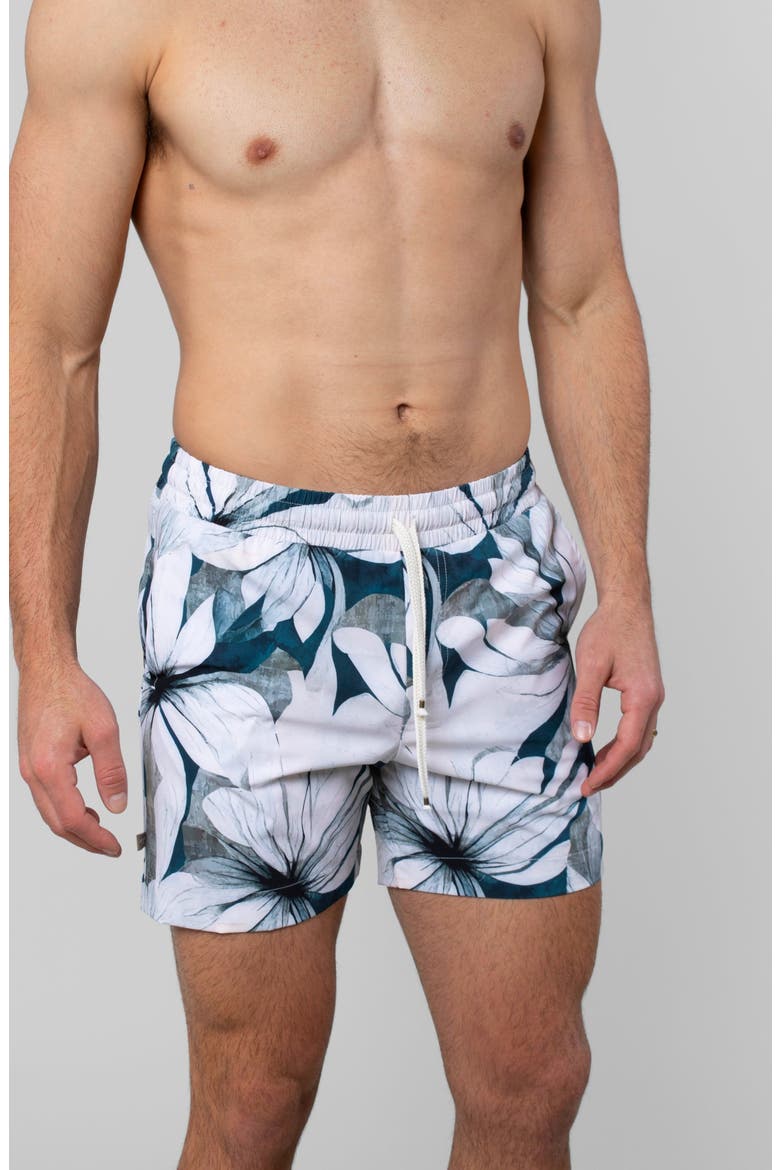 White Lotus Swim Trunk, Alternate, color, White Lotus