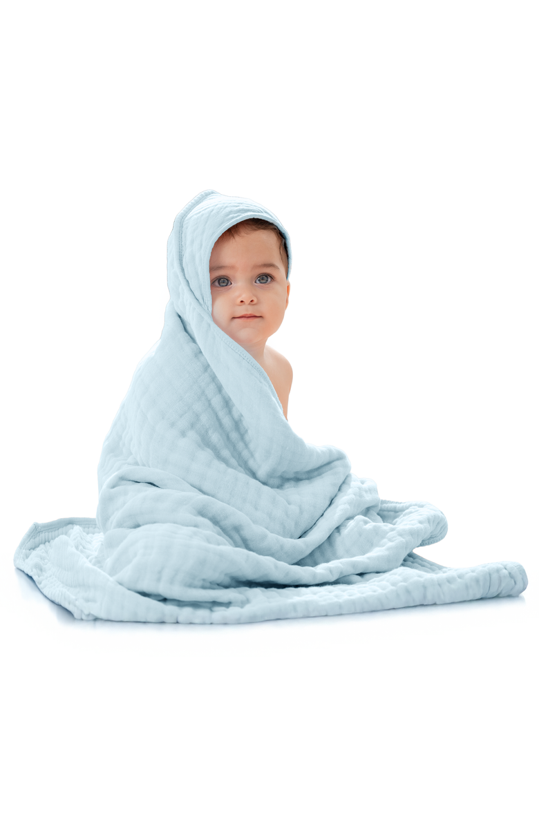 Comfy Cubs Hooded Baby Towels - 6 Layers, Pack of 1, Main, color, Pacific Blue