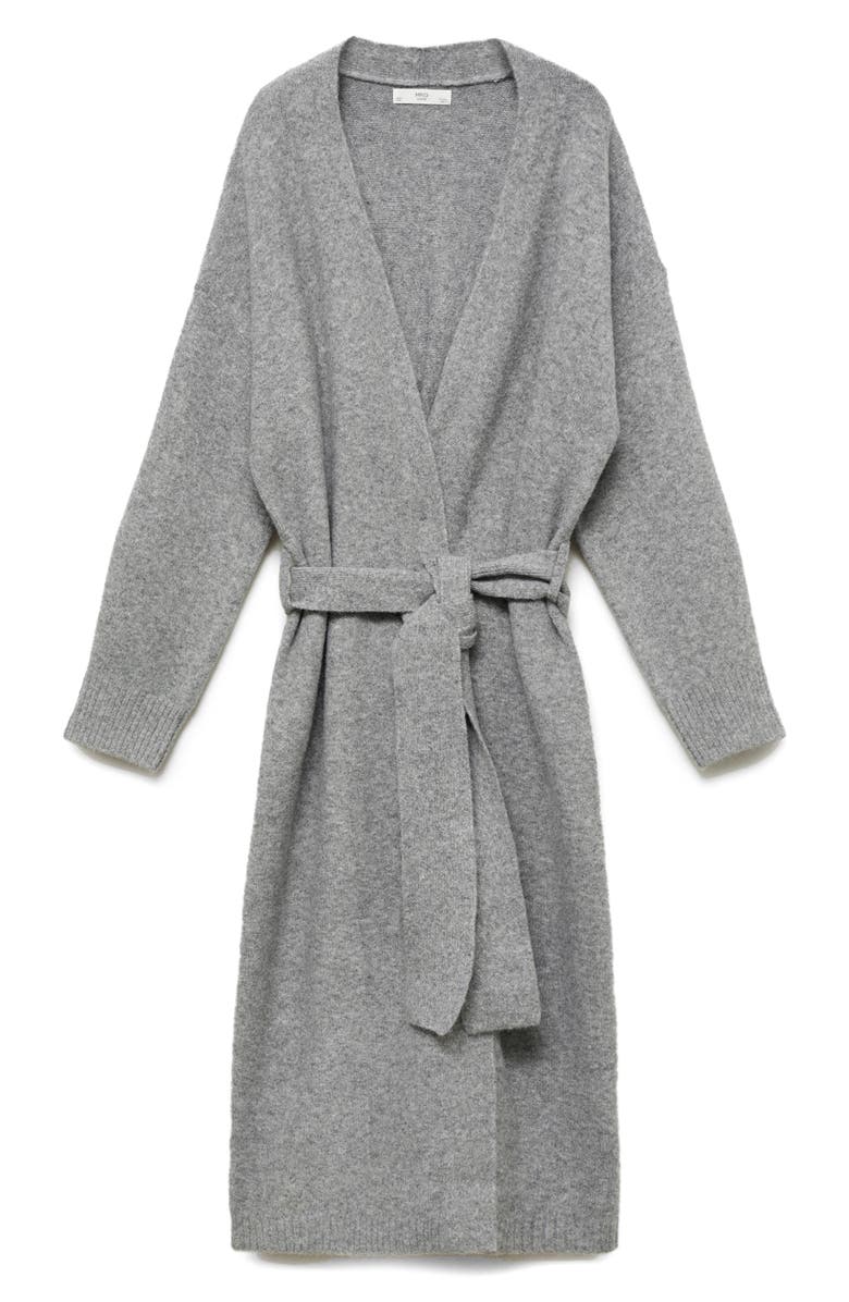 MANGO Longline Tie Belt Cardigan, Main, color,