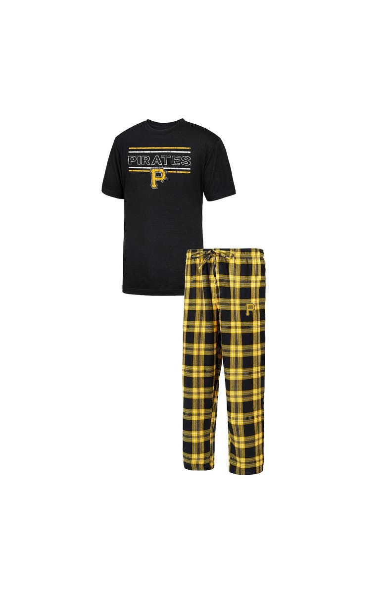 CONCEPTS SPORT Men's Concepts Sport Black/Gold Pittsburgh Pirates Badge T-Shirt & Pants Sleep Set, Alternate, color,