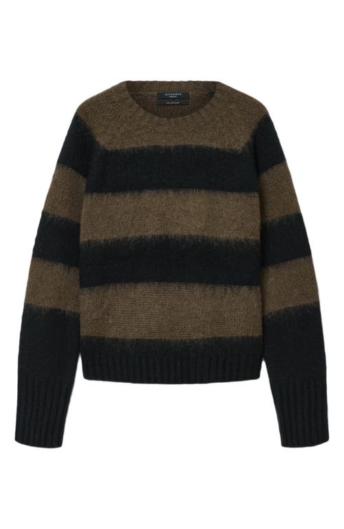 Allsaints Lou Brushed Stripe Sweater In Gold