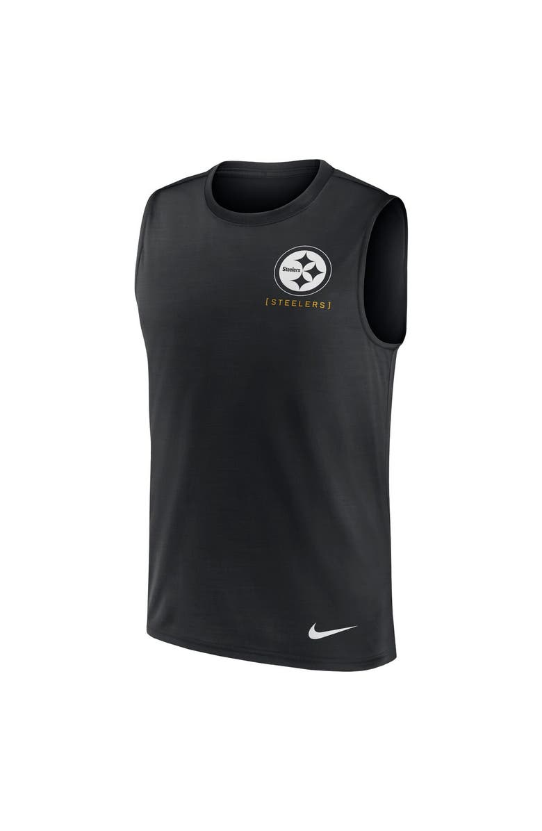 Nike Men's Nike Black Pittsburgh Steelers Large Logo Performance Muscle Tank Top, Alternate, color, Black