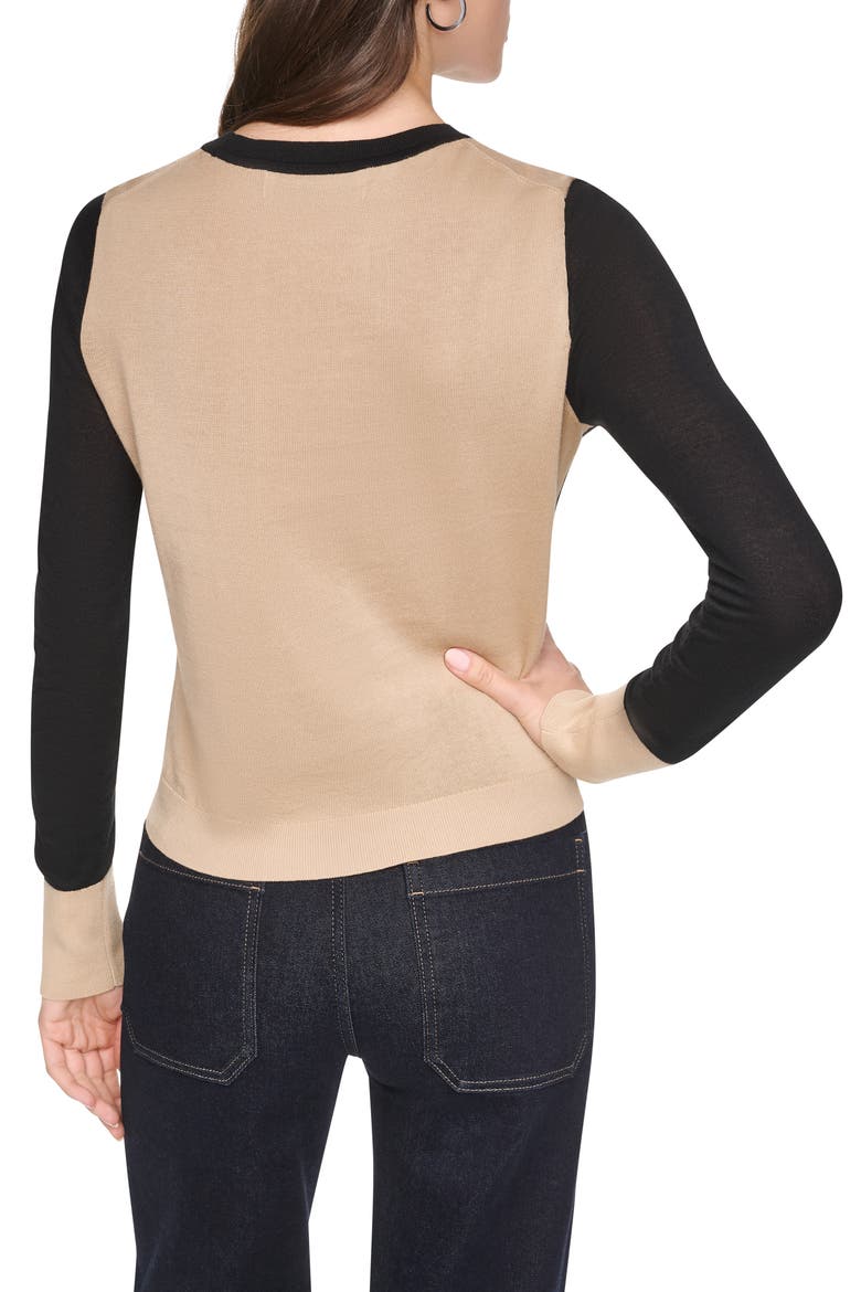 Colorblock Sweater, Alternate, color, BLACK/TRAVERTINE