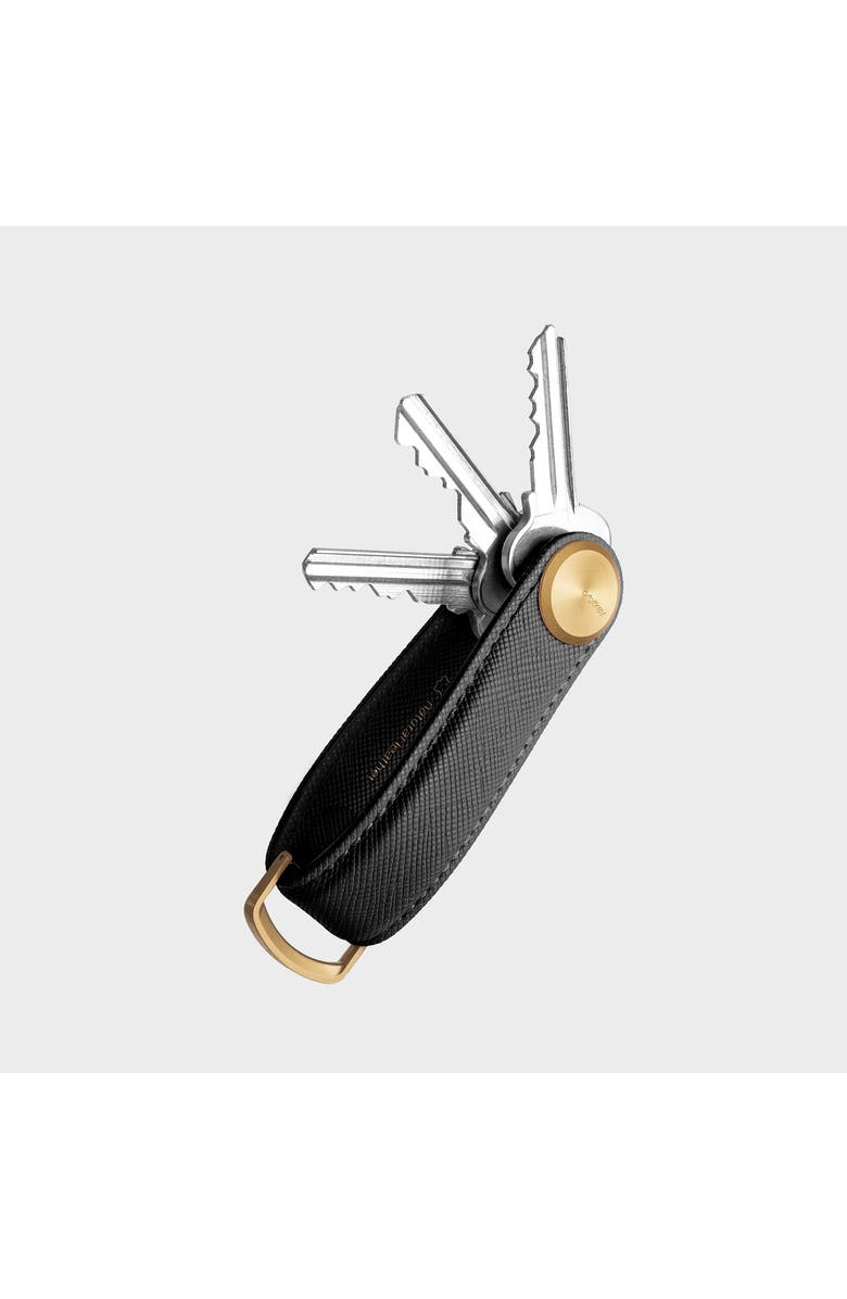 Orbitkey Pro Saffiano Leather Key Organiser, Main, color, Liquorice