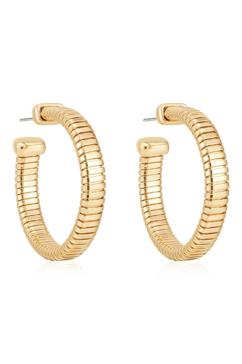 Your Essential Flex Hoop Earrings, Alternate, color, GOLD