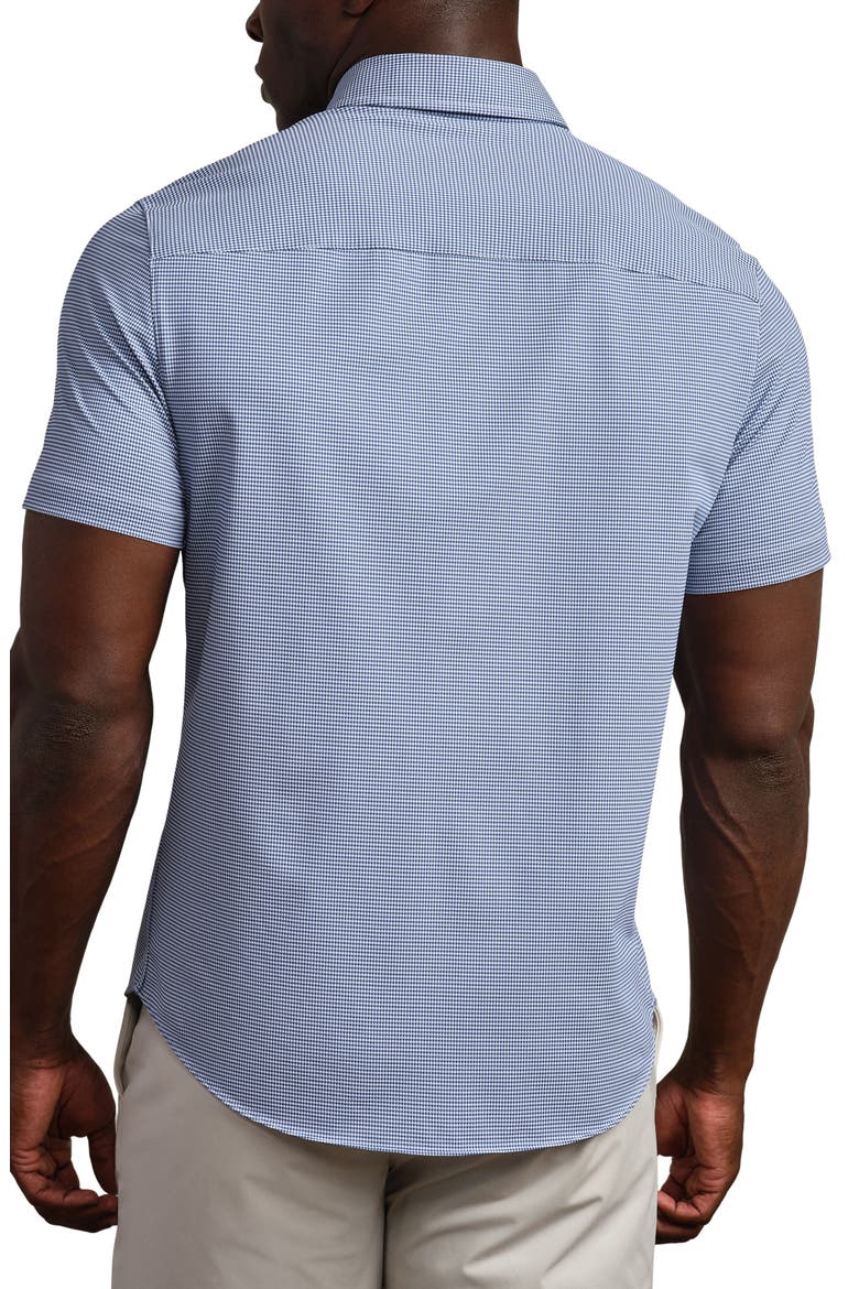 Commuter Micro Check Button-Up Shirt, Alternate, color, INDIGO BLUE MICRO GINGHAM