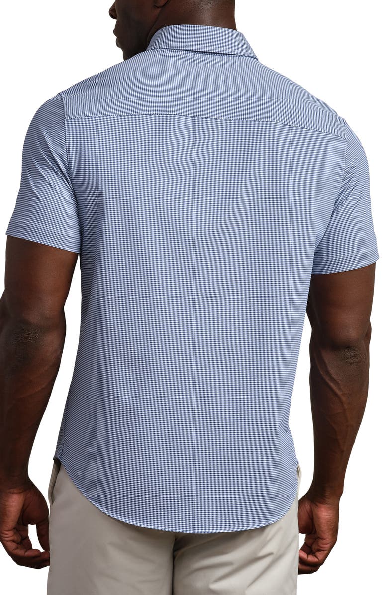 Rhone Commuter Micro Check Button-Up Shirt, Alternate, color, Indigo Blue Micro Gingham