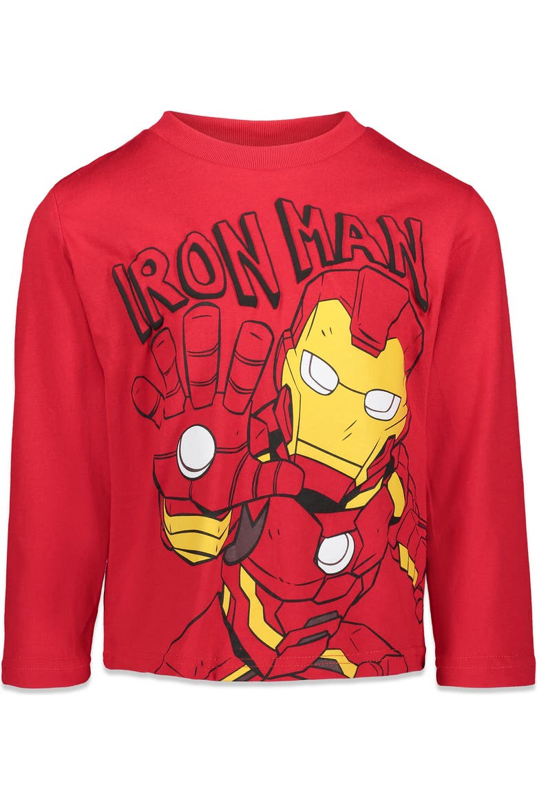 Avengers 3-Pack Long Sleeve T-Shirts, Alternate, color, Blue Grey Red