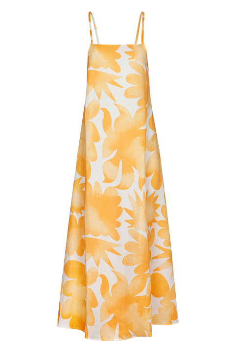 Aleah Lightweight Printed Tie-Strap Midi Dress