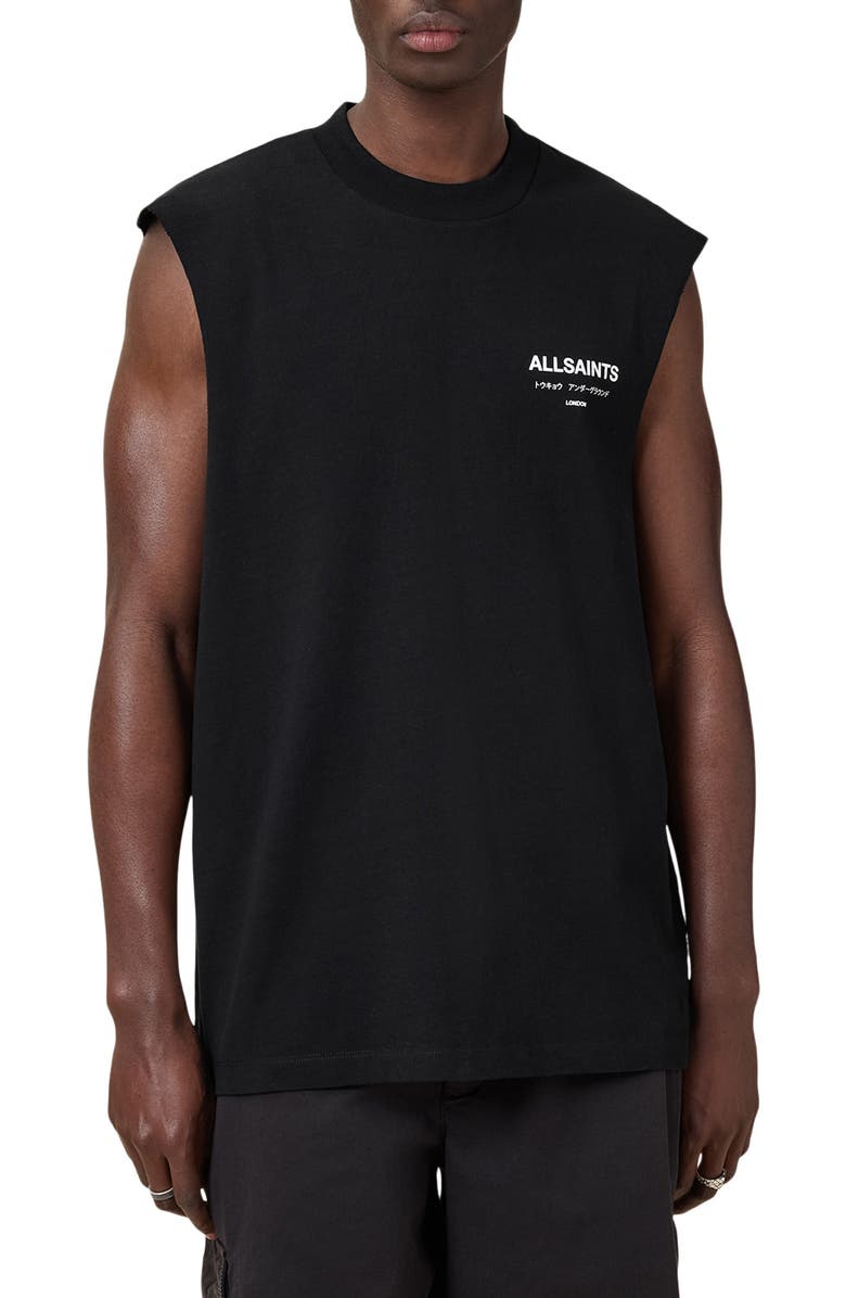 AllSaints Underground Sleeveless Crewneck Graphic T-Shirt, Main, color, 
