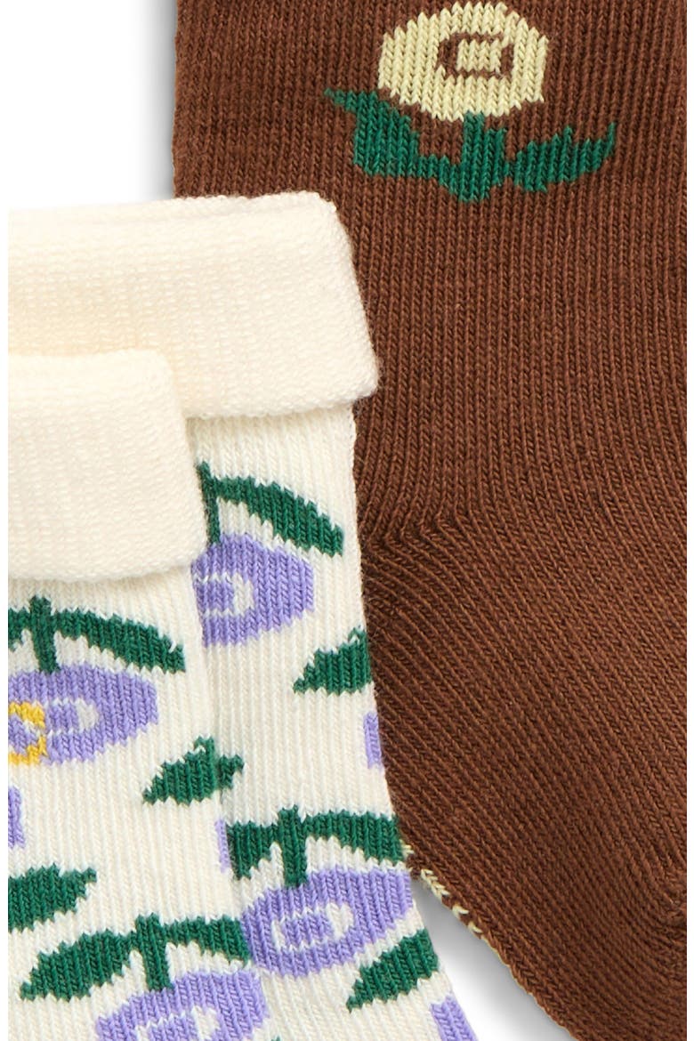 Stamp Blooms Assorted 2-Pack Organic Cotton Blend Crew Socks, Alternate, color, MULTICOLOR