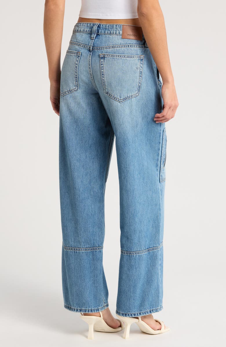 HIDDEN JEANS Fashion Low Rise Cargo Wide Leg Jeans, Alternate, color, Medium Wash