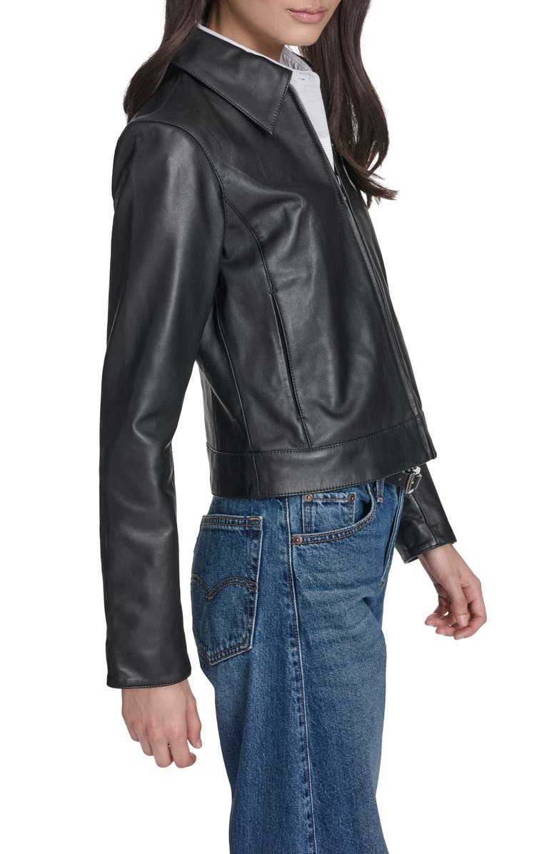 Levi's Leather Zip Jacket, Alternate, color, Black