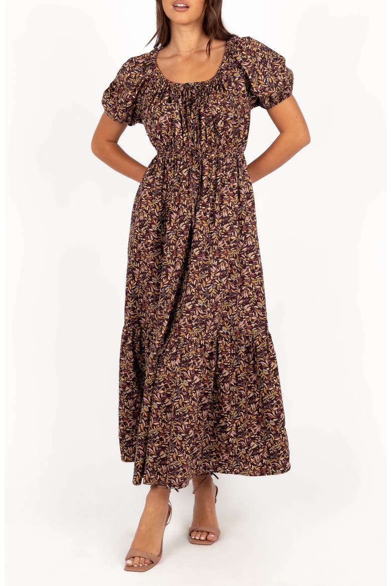 Juliana Floral Cotton Maxi Dress, Main, color, PLUM FLORAL