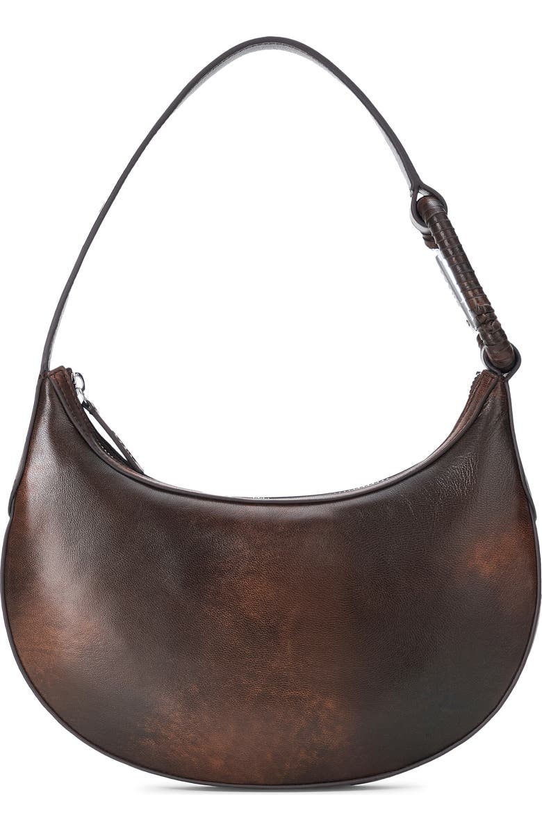 STAUD Alden Leather Shoulder Bag, Main, color, Espresso