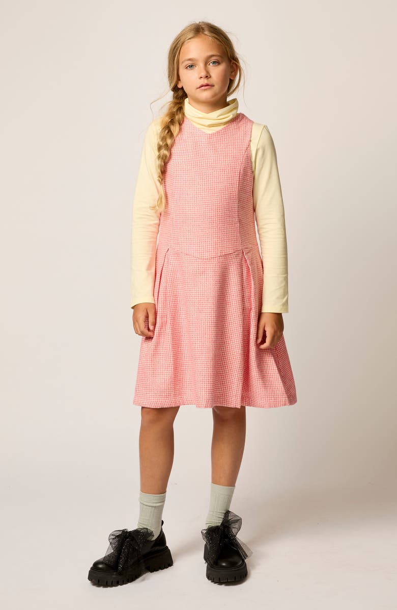 The Sunday Collective Kids' Houndstooth Sleeveless Organic Cotton Dress, Alternate, color, 