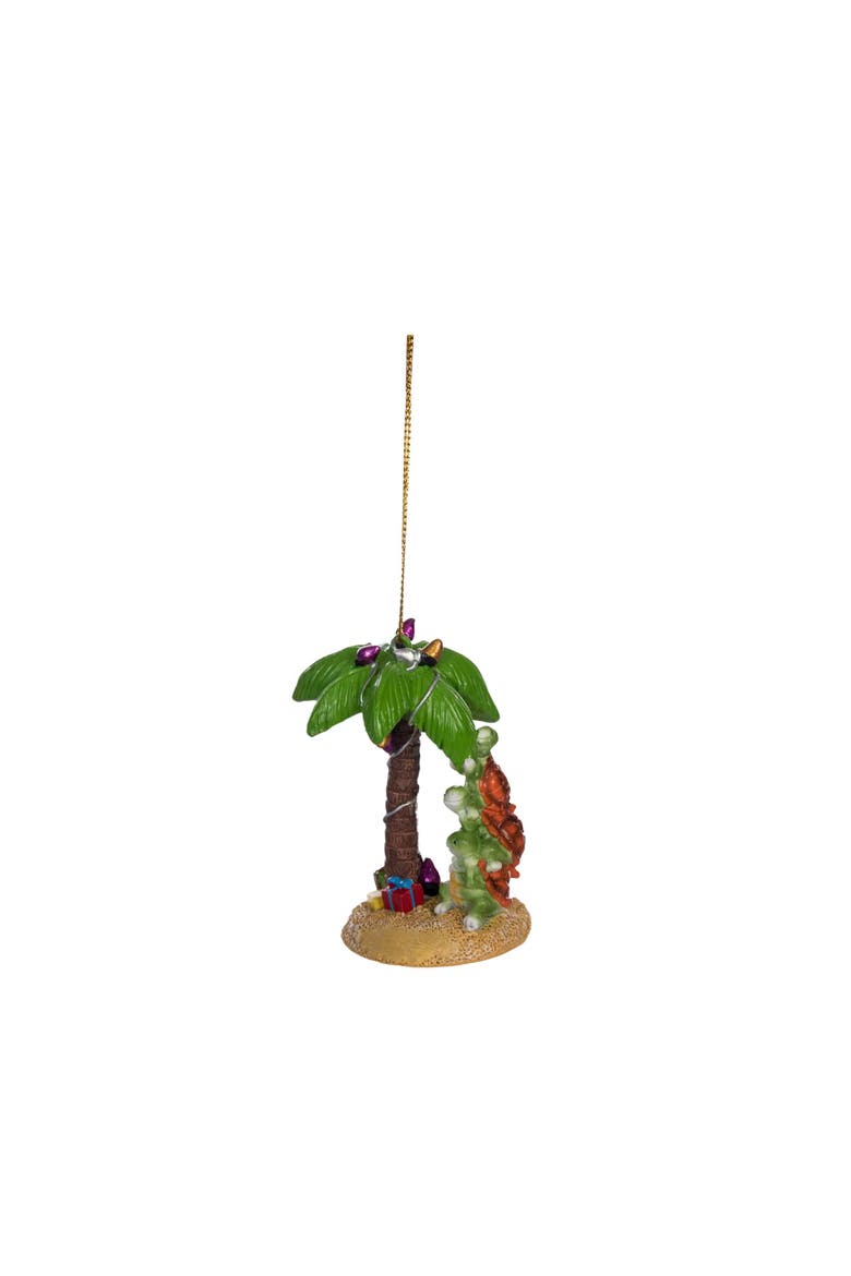 Palm With Sea Turtle Tree Ornament, Alternate, color, Green