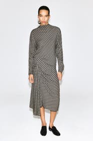 COS Draped Checked Midi Skirt