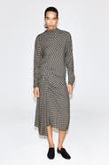 COS Draped Checked Midi Skirt