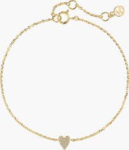 MEJURI Mini Heart Pavé Diamond Bracelet