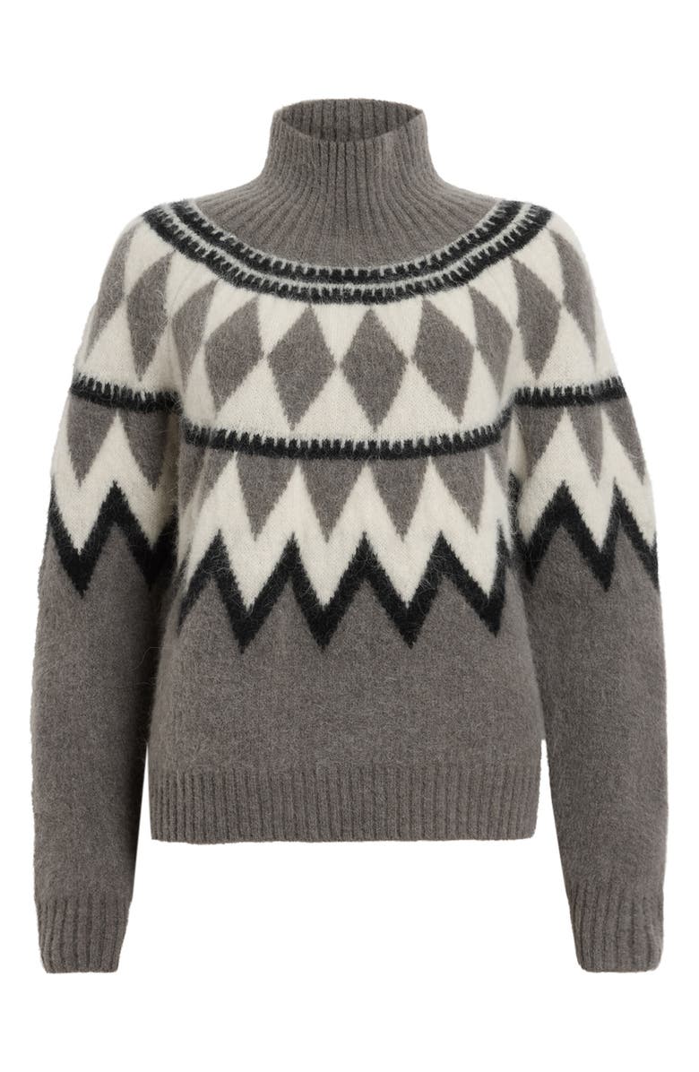 AllSaints Tara Fair Isle Alpaca & Wool Blend Turtleneck Sweater, Alternate, color,