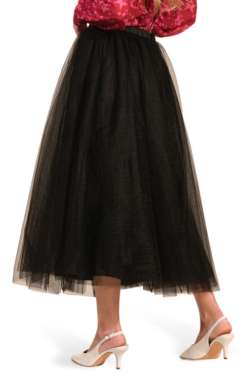 Isaac Mizrahi New York Tulle Maxi Skirt In Black