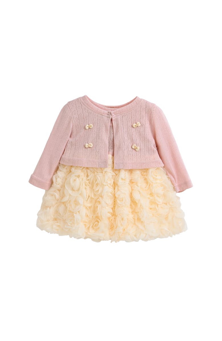 Tulleen Rose Rabbit Cardigan Dress, Alternate, color, Pink