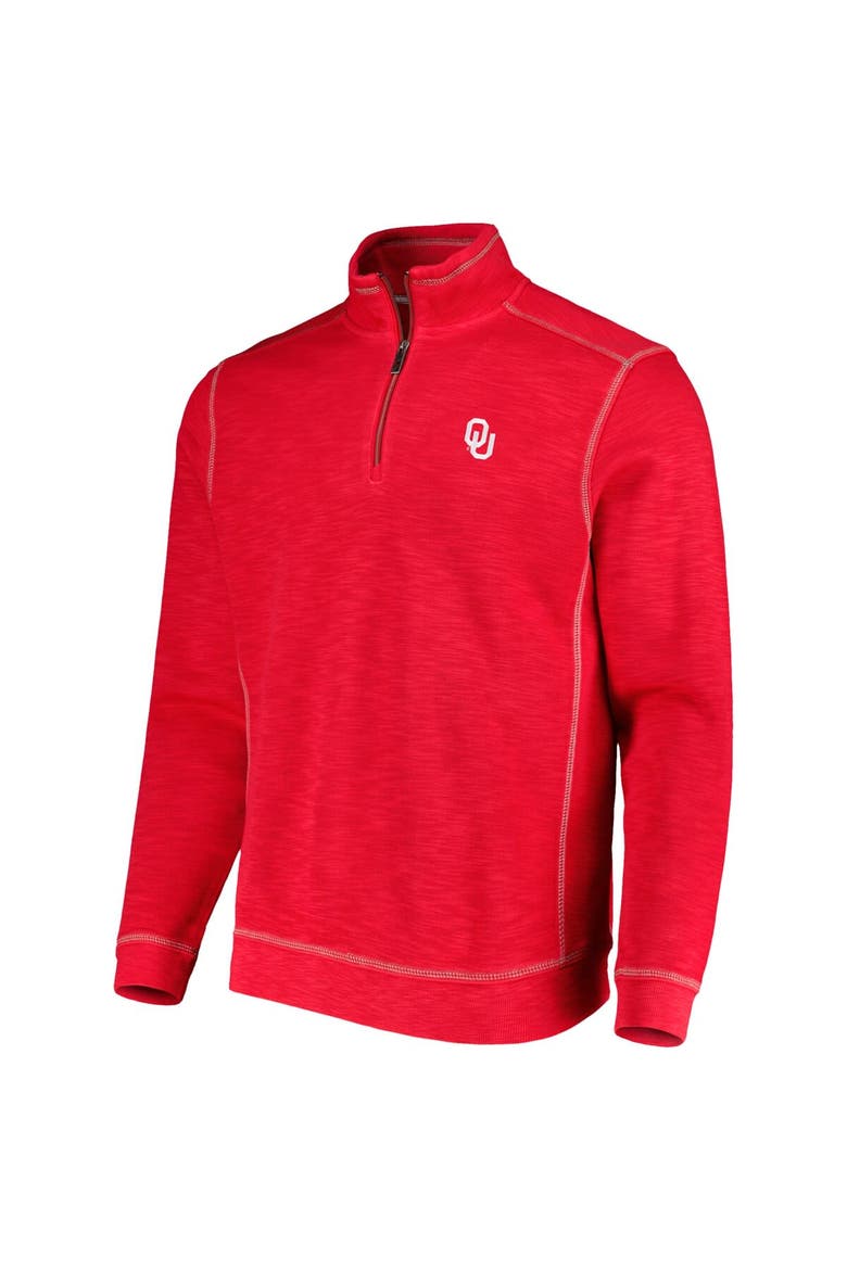 Men's Tommy Bahama Crimson Oklahoma Sooners Sport Tobago Bay Tri-Blend Mock Neck Half-Zip Jacket, Alternate, color, Crimson
