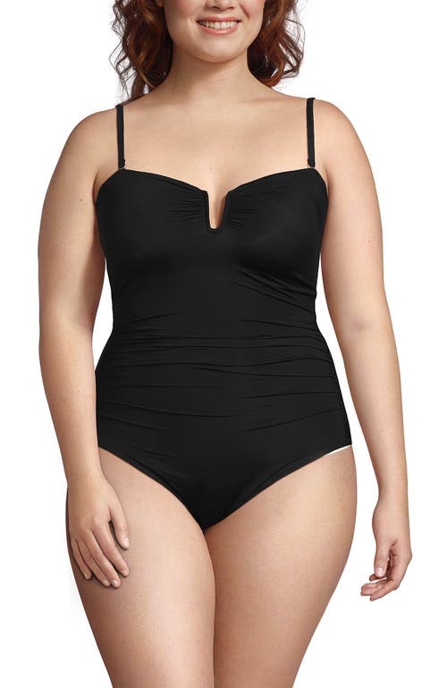 Lands' End Slender Suit Tummy Control U-wire Bandeau One Piece Swimsuit