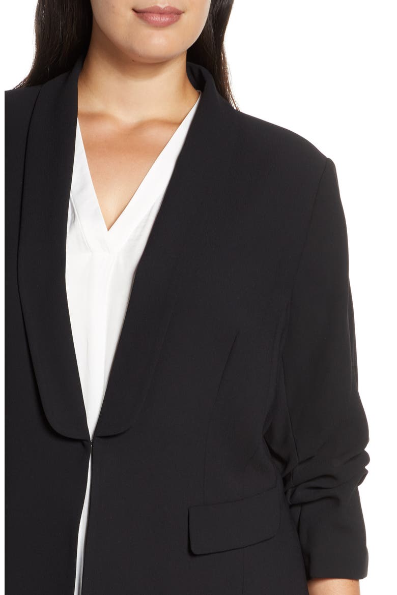 Moss Crepe Blazer, Alternate, color, RICH BLACK