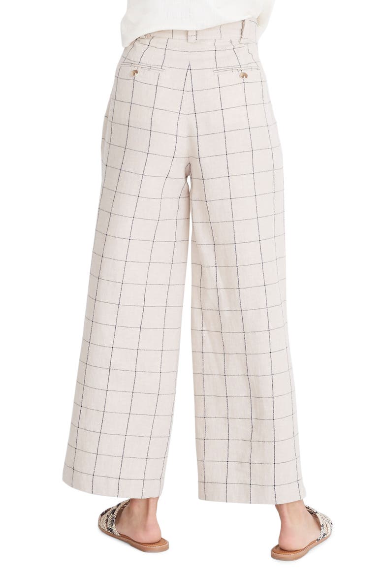 Windowpane Pleated Wide Leg Pants, Alternate, color, SLUB WINDOWPANE LIGHT SAND