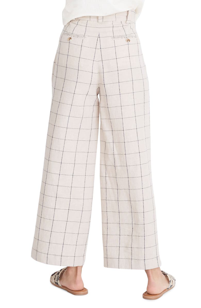 Madewell Windowpane Pleated Wide Leg Pants, Alternate, color,