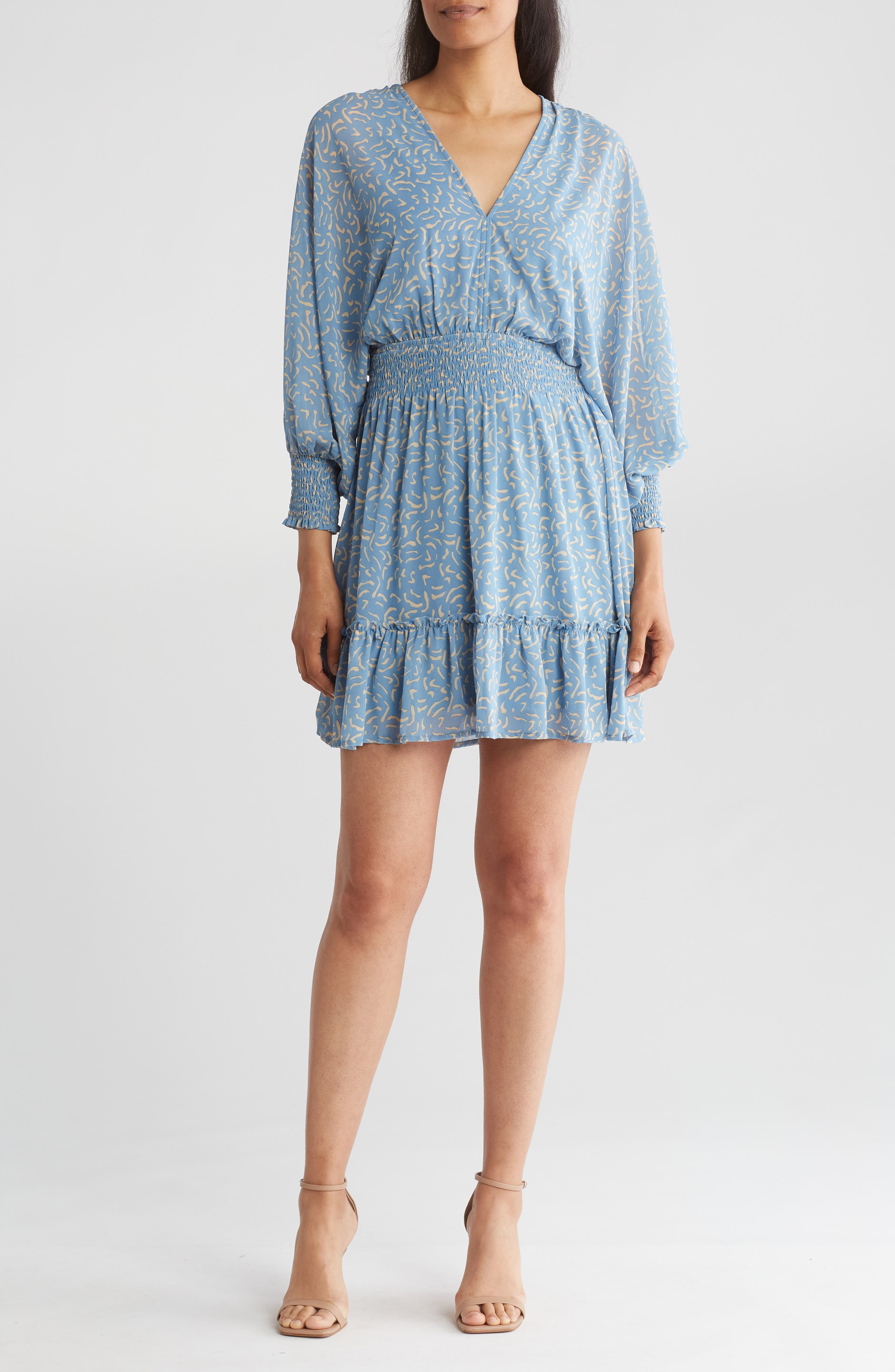 Lovestitch Split Smocked Sleeve Minidress (Women) | Nordstromrack