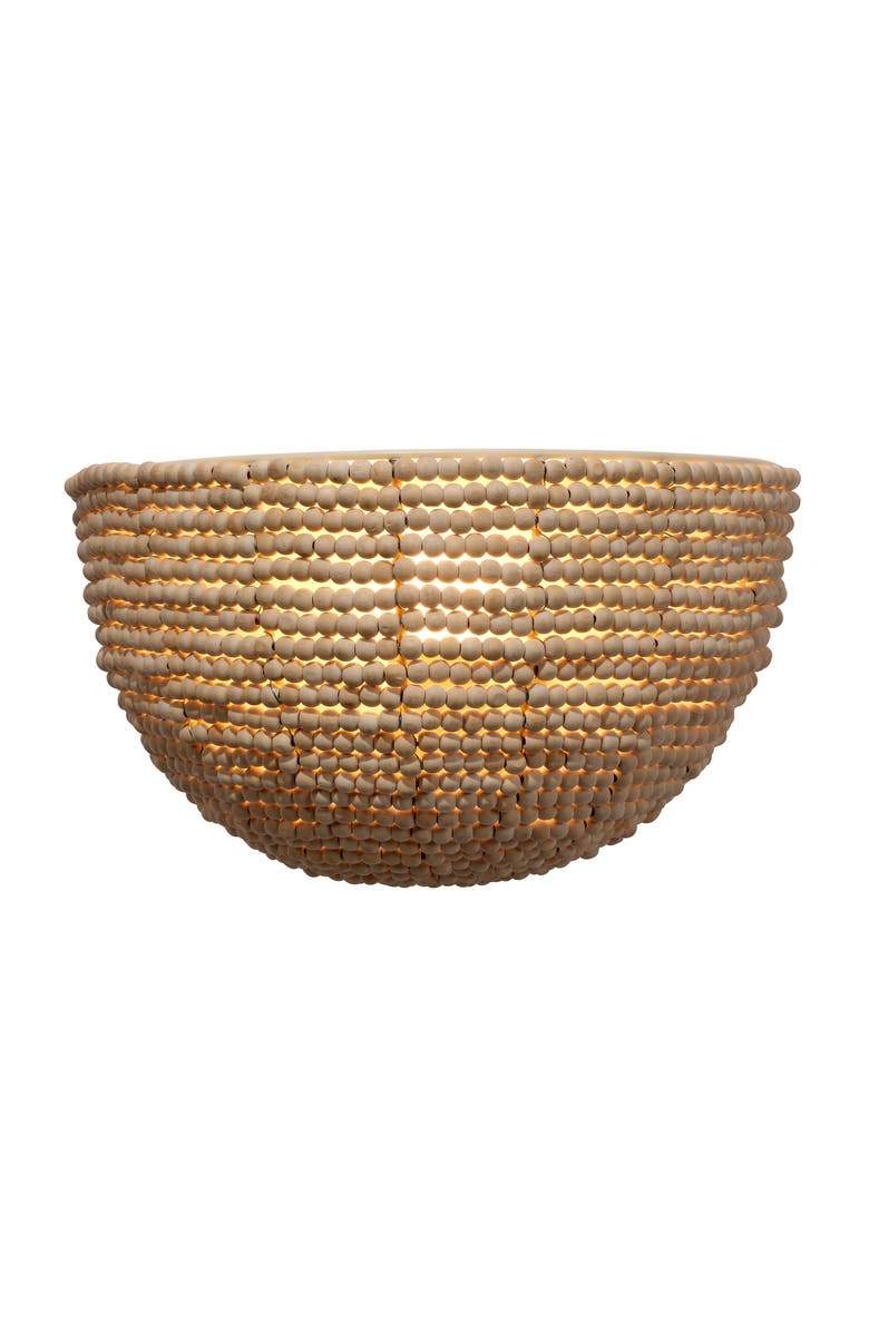JAMIE YOUNG Barnacle 1-Light Beaded Demi Lune Wall Sconce, Natural, Alternate, color, Natural