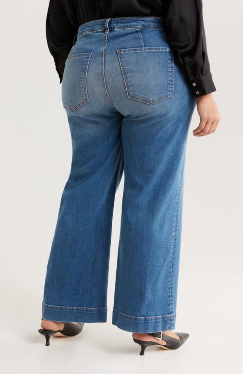 Kut From The Kloth Meg Patch Pocket High Waist Wide Leg Jeans In Blue