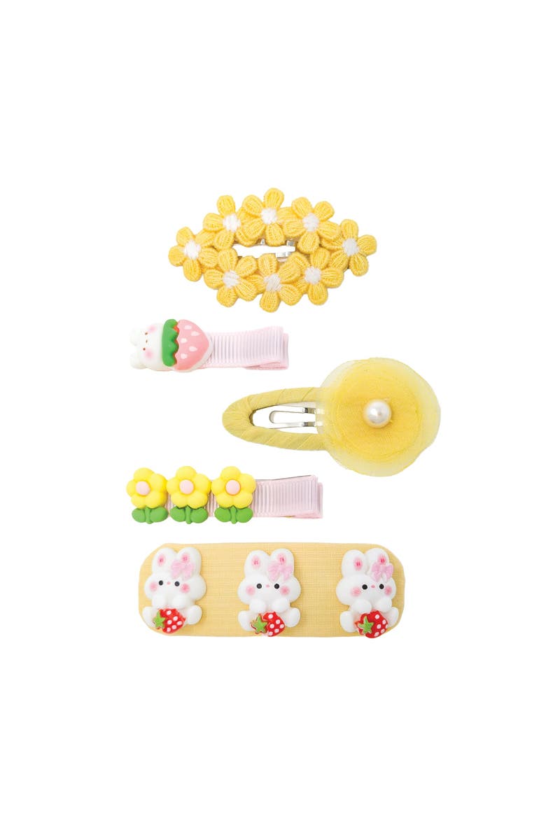 Puttisu Honey Blossom Garden Hair Clip Set of 5, Main, color, Yellow