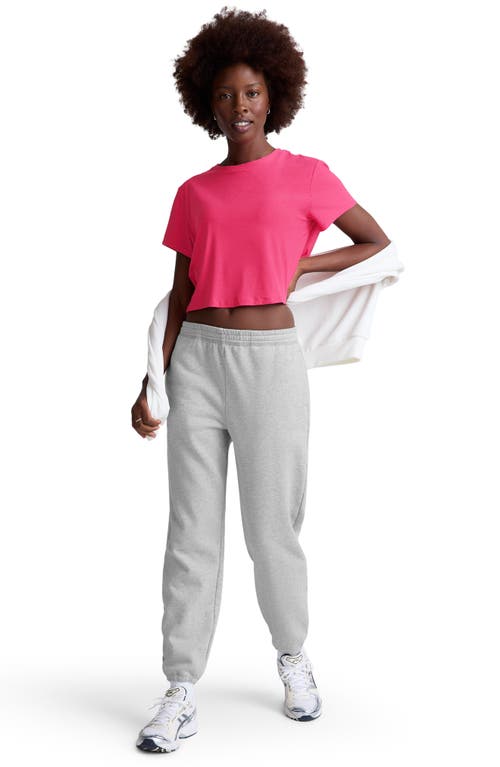 Shop Beyond Yoga Featherweight Supreme Crop T-shirt In Vivid Pink Heather