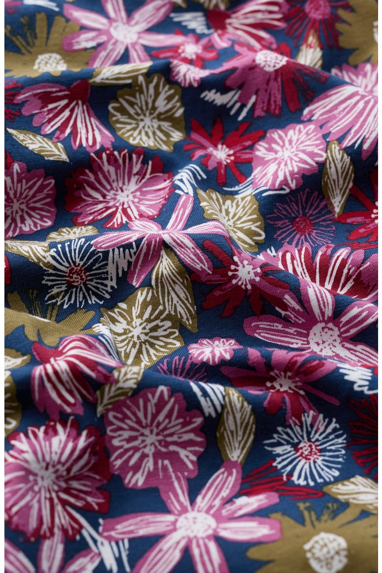 Veronica Floral Stretch Organic Cotton Midi Dress, Alternate, color, SKETCHBOOK BLOOMS ROSA